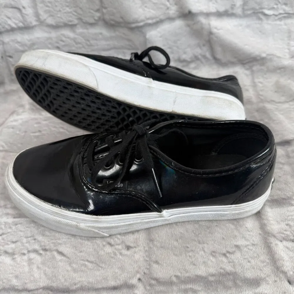 Vans Shoes Black Rainbow Patent Leather Mens 5 Womens 6.5 Skateboard Sneakers